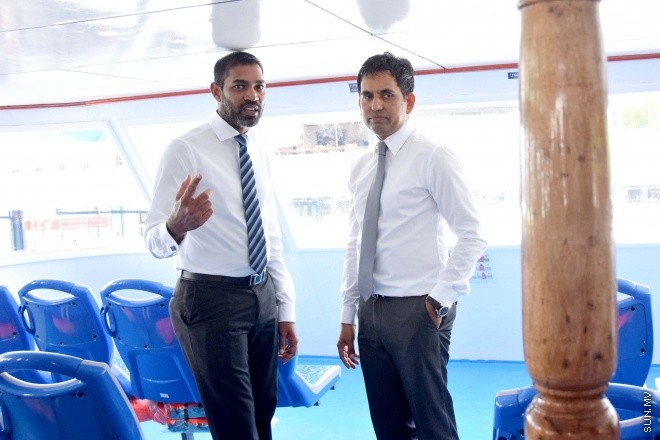 ޖޫން 25، 2015: އެމްޓީސީސީ އިން ދަތުރުފަތުރުގެ ނިޒާމު ތަރައްގީކޮށް ޒަމާނީ ކުރުމުގެ މަޝްރޫއު އިފްތިތާހު ކުރުމަށް ބޭއްވި ރަސްމިއްޔާތު -- ސަންފޮޓޯ/ އަލީ ނަސީރު 