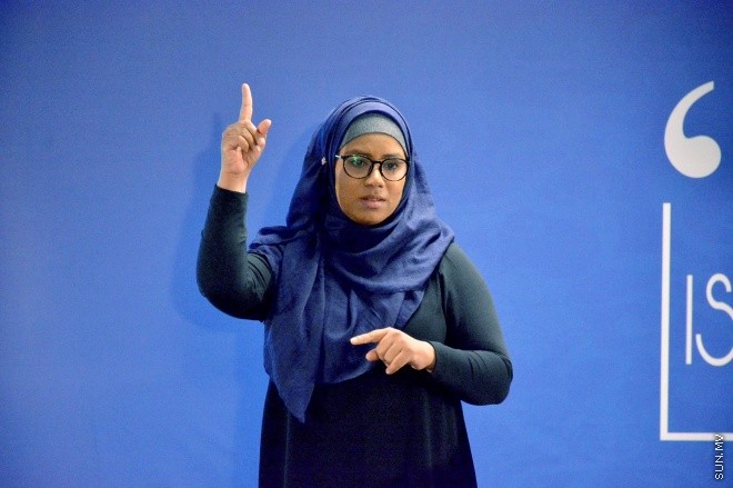 ޑިސެމްބަރު 25، 2015: އިސްލާމިކް މިނިސްޓްރީއިން އިންތިޒާމު ކޮށްގެން ބާއްވަމުން އައި "ދަ މެސެޖު" ގެ ފަހު ދަރުސްގެ ތެރެއިން -- ސަންފޮޓޯ/ އަލީ ނަސީރު