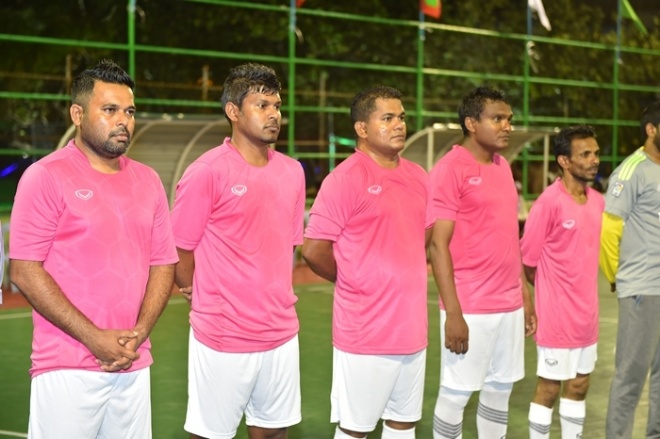 ފެބްރުއަރީ 23، 2016:މަހިބަދޫ ފުޓްސެލް ދަނޑު ހުޅުވުމުގެ ރަސްމިއްޔާތުގެ ތެރެއިން--ފޮޓޯ: ރައީސް އޮފީސް