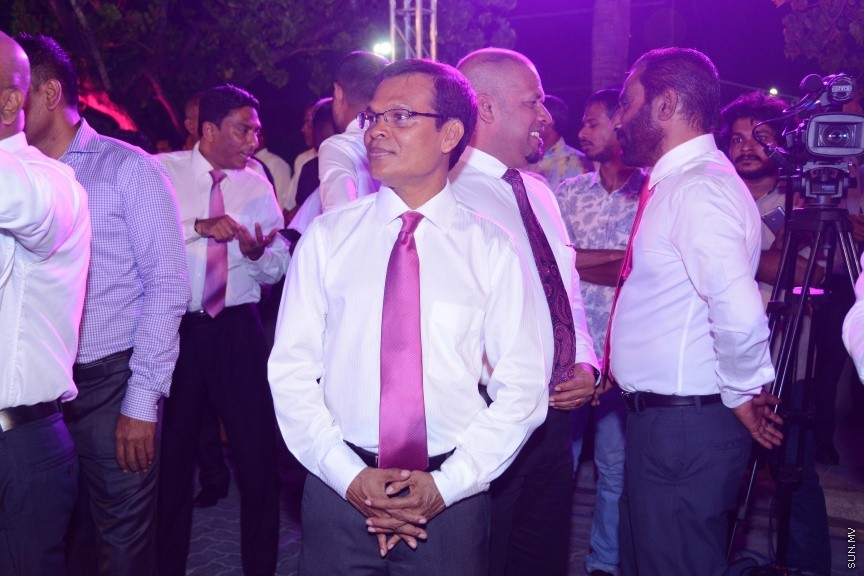 ފެބްރުއަރީ 9، 2017:  ޕީޕީއެމްގެ އާ އޮފީސް ހުޅުވުމަށް ހ. ހުރަފައިގައި ބޭއްވި ހާއްސަ ރަސްމިއްޔާތުގެ ތެރެއިން -- ސަން ފޮޓޯ/ ފަޔާޒު މޫސާ