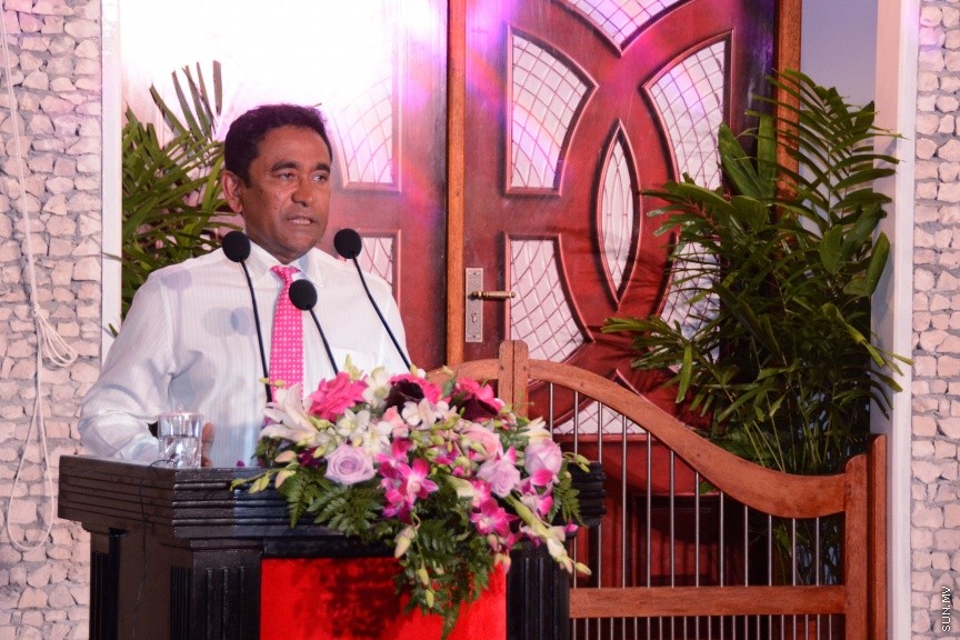 ފެބްރުއަރީ 9، 2017:  ޕީޕީއެމްގެ އާ އޮފީސް ހުޅުވުމަށް ހ. ހުރަފައިގައި ބޭއްވި ހާއްސަ ރަސްމިއްޔާތުގެ ތެރެއިން -- ސަން ފޮޓޯ/ ފަޔާޒު މޫސާ