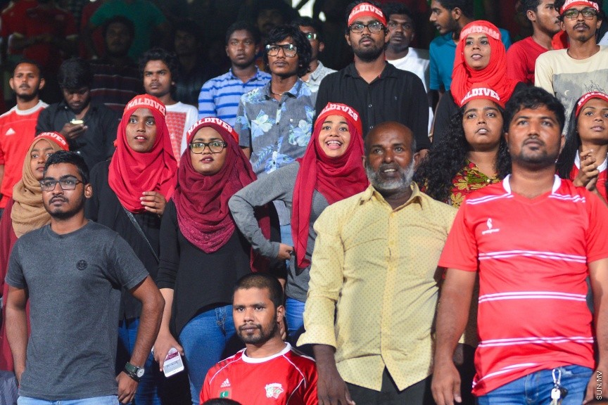 28 މާޗް 2017: އޭއެފްސީ އޭޝިއަން ކަޕް 2019 ކޮލިފިކޭޝަންގެ ގްރޫޕް ސްޓޭޖްގައި ރާއްޖެއާއި ފަލަސްތީނު ބައްދަލުކުރި މެޗުގެ ތެރެއިން---ސަން ފޮޓޯ/ މުހައްމަދު އަފްރާހް
