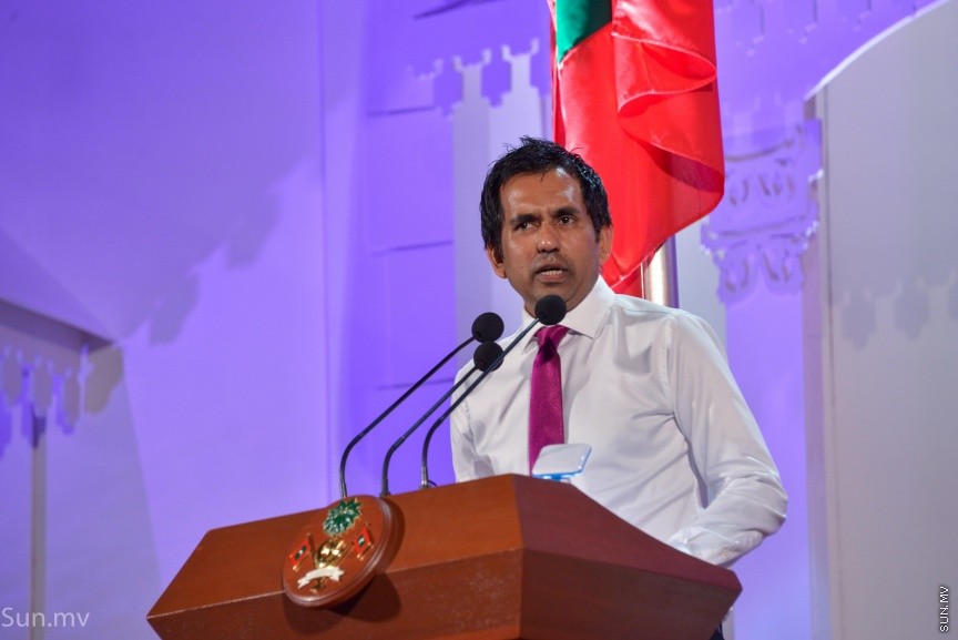 17 ނޮވެމްބަރ 2017: ރައީސް ޔާމިންގެ  ސަރުކާރަށް ހަތަރު އަހަރު ފުރުމުގެ މުނާސަބަތުގައި "ބަހާރެކޭ"ގެ ނަމުގައި ކާނިވާ ސަރަހައްދުގައި ބޭއްވި ޖަލްސާގެ ތެރެއިން---ސަން ފޮޓޯ/ މުހައްމަދު އަފްރާހް 