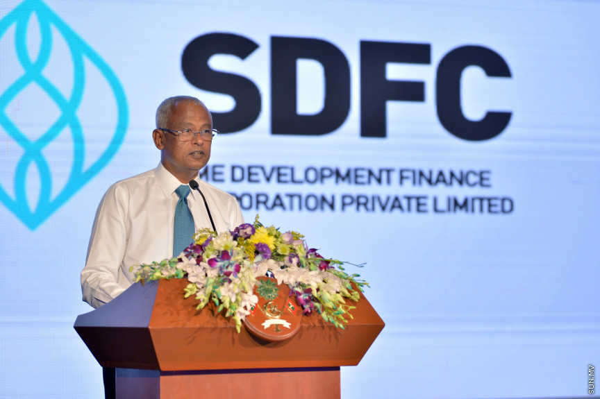 ރައީސުލްޖުމްހޫރިއްޔާ،އެސް.އެމް.އީ. ޑިވެލޮޕްމަންޓް ފައިނޭންސް ކޯޕަރޭޝަން ޕްރައިވެޓް ލިމިޓެޑް (އެސް.ޑީ.އެފް.ސީ) އިފްތިތާޙުކޮށްދެއްވުން -- ފޮޓޯ/ ރައީސް އޮފީސް