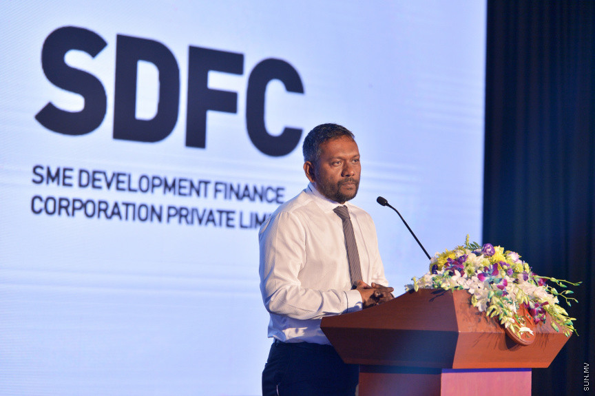 ރައީސުލްޖުމްހޫރިއްޔާ،އެސް.އެމް.އީ. ޑިވެލޮޕްމަންޓް ފައިނޭންސް ކޯޕަރޭޝަން ޕްރައިވެޓް ލިމިޓެޑް (އެސް.ޑީ.އެފް.ސީ) އިފްތިތާޙުކޮށްދެއްވުން -- ފޮޓޯ/ ރައީސް އޮފީސް