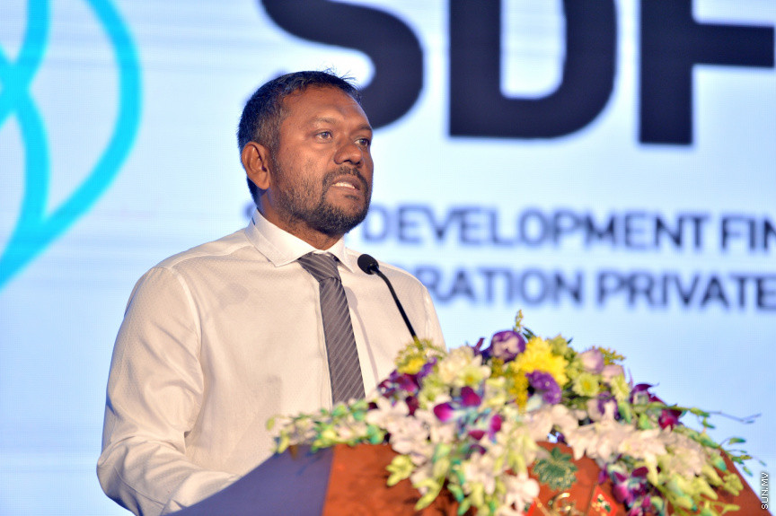 ރައީސުލްޖުމްހޫރިއްޔާ،އެސް.އެމް.އީ. ޑިވެލޮޕްމަންޓް ފައިނޭންސް ކޯޕަރޭޝަން ޕްރައިވެޓް ލިމިޓެޑް (އެސް.ޑީ.އެފް.ސީ) އިފްތިތާޙުކޮށްދެއްވުން -- ފޮޓޯ/ ރައީސް އޮފީސް