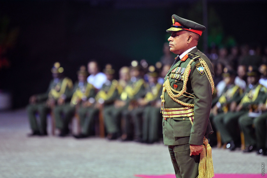 އޭޕްރީލް 24، 2019: ސިފައިންގެ 127ވަނަ އަހަރީ ދުވަހުގެ މުނާސަބަތުގައި ކަޅުތުއްކަލާކޮށީގައި ބޭއްވި ޚިދުމަތުގެ އަގުވަޒަންކުރުމުގެ ޚާއްޞަ ޖަލްސާގެ ތެރެއިން -- ސަން ފޮޓޯ/ ފަޔާޒު މޫސާ