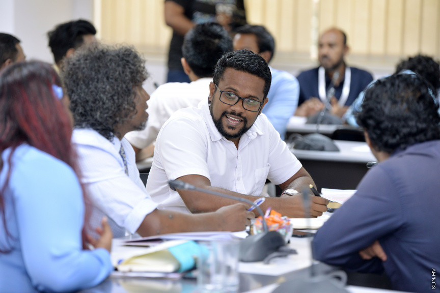 ޖެނުއަރީ 28، 2020: މޯލްޑިވްސް ސްޕޯޓްސް ކޯޕަރޭޝަނުން އިސްނަގައިގެން ސްޓެލްކޯ ހޯލްގައި ކުރިއަށް ދާ މާކެޓިންގް އާއި ސްޕޮންސާޝިޕްގެ ހާއްސަ ވޯކްޝޮޕްގެ ތެރެއިން -- ސަން ފޮޓޯ/ ފަޔާޒު މޫސާ