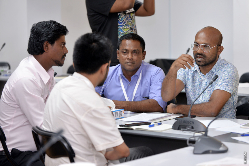 ޖެނުއަރީ 28، 2020: މޯލްޑިވްސް ސްޕޯޓްސް ކޯޕަރޭޝަނުން އިސްނަގައިގެން ސްޓެލްކޯ ހޯލްގައި ކުރިއަށް ދާ މާކެޓިންގް އާއި ސްޕޮންސާޝިޕްގެ ހާއްސަ ވޯކްޝޮޕްގެ ތެރެއިން -- ސަން ފޮޓޯ/ ފަޔާޒު މޫސާ