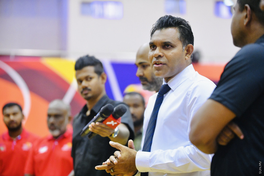 ސާބާ ވިމެންސް ޗެމްޕިއަންޝިޕް 2022 އަށް ތައްޔާރުވަމުންދާ ދިވެހި ގައުމީ ޓީމާ ބައްދަލުކުރައްވައި ނައިބު ރައީސް ބައްދަލުކުރައްވަނީ --- ސަން ފޮޓޯ/ މުހައްމަދު ނާއިލް ހުސައިން