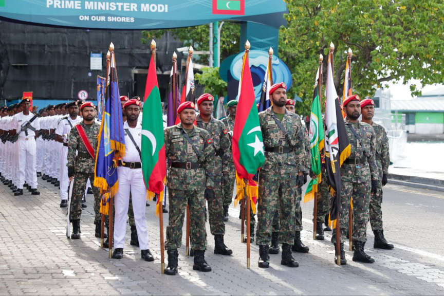 26 ޖުލައި 2025: ރާއްޖޭގެ މިނިވަން ކަމަށް 60 އަހަރު ފުރުން ފާހަގަ ކުރުމަށް މިއަދު ބޭއްވި ހެވިކަމުގެ ކުޅިވަރުގެ ތެރެއިން-- ސަން ފޮޓޯ: މުޙައްމަދު މާނިއު