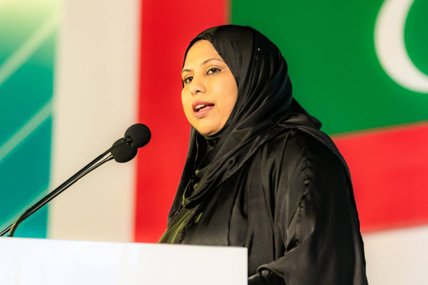 ޕީއެންސީގެ ޖަލްސާގައި ހީނާ ވާހަކަ ދައްކަވަނީ -- ސަން ފޮޓޯ/ މޫސާ ނަދީމް