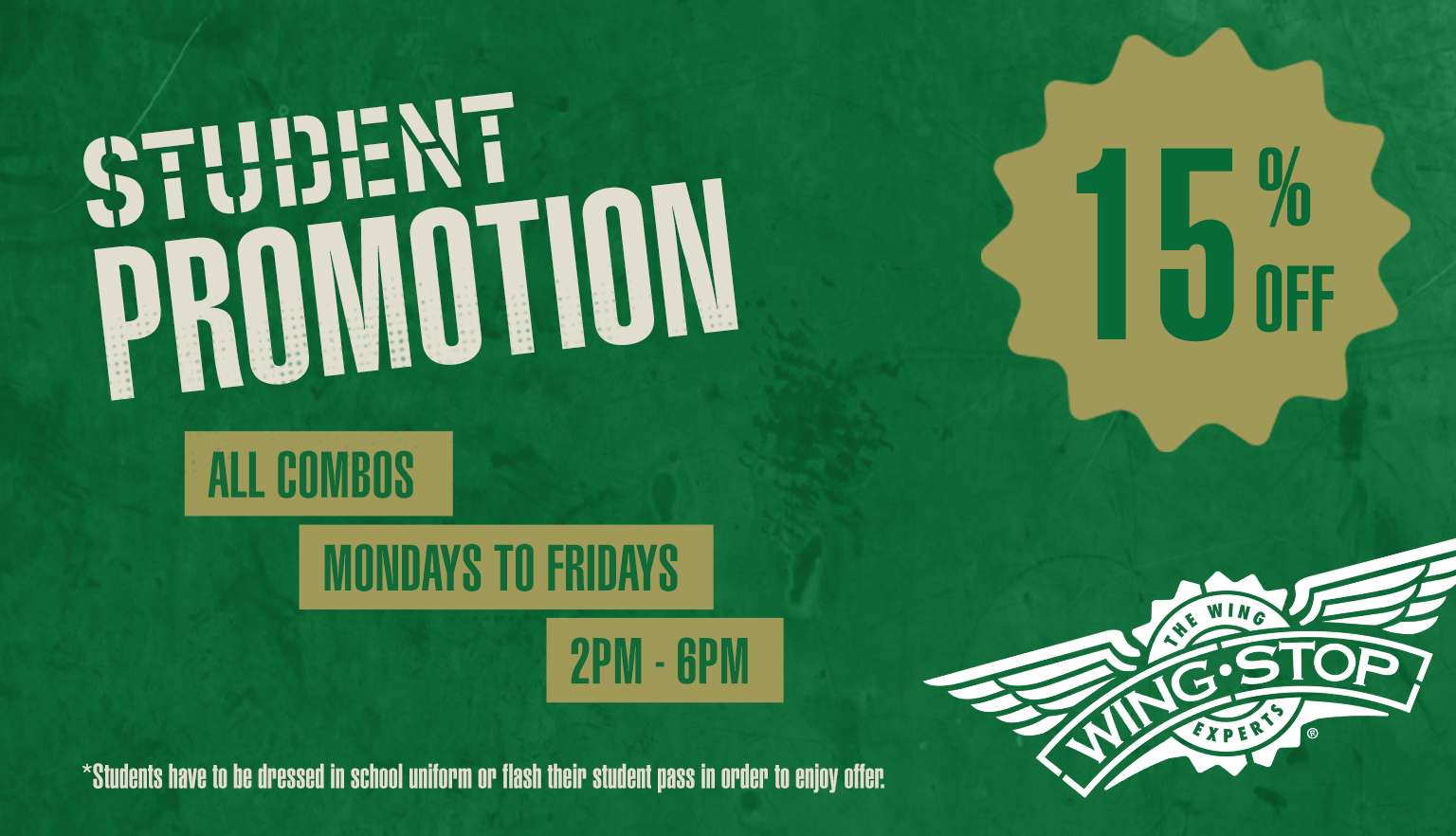 Wingstop Student Promotion Suntec City