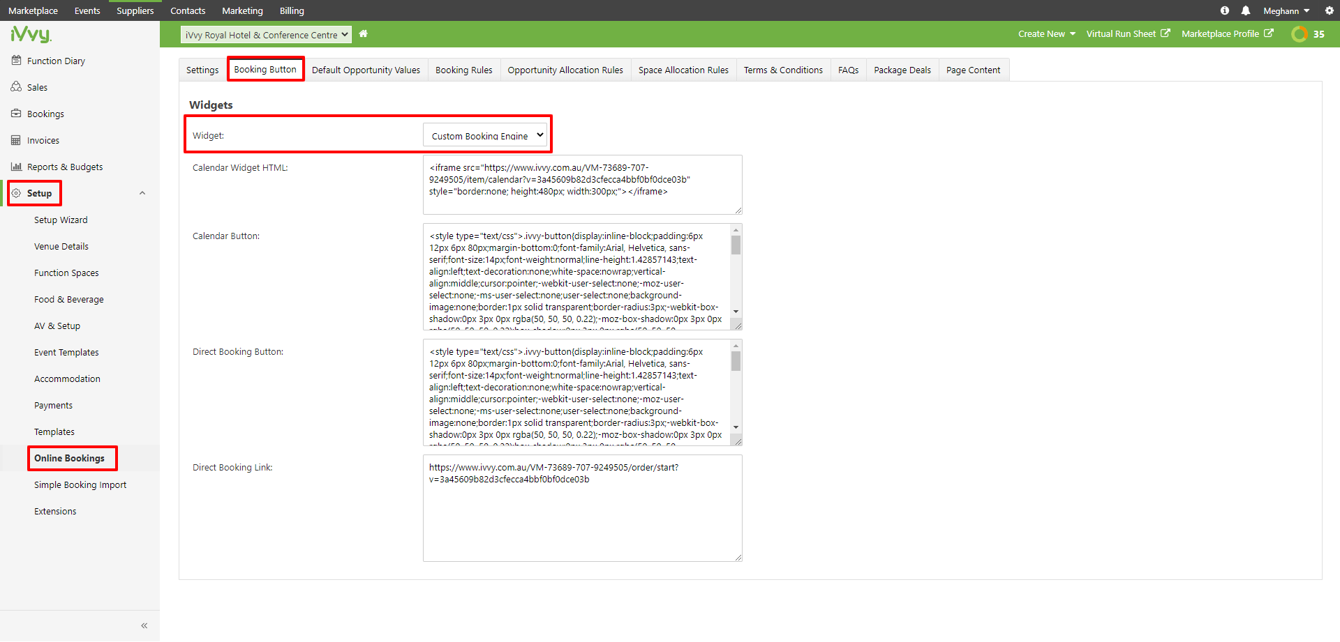 Booking Buttons and Widgets