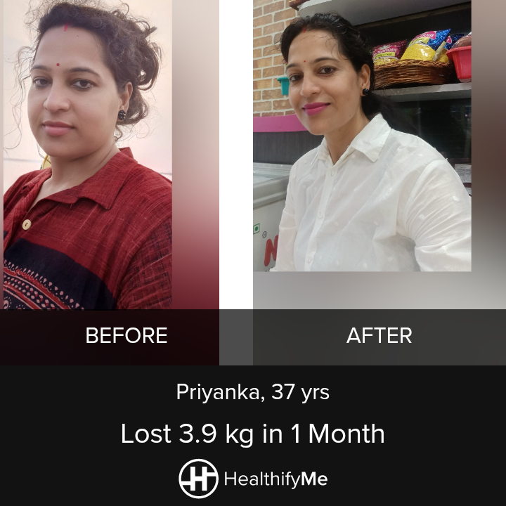 −3.9 kg in 1 month