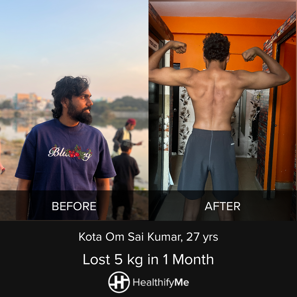 −5 kg in 1 month