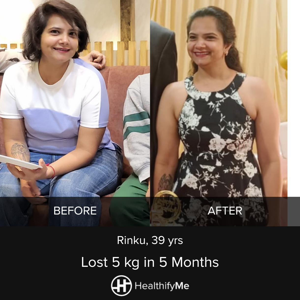 −5 kg in 5 months