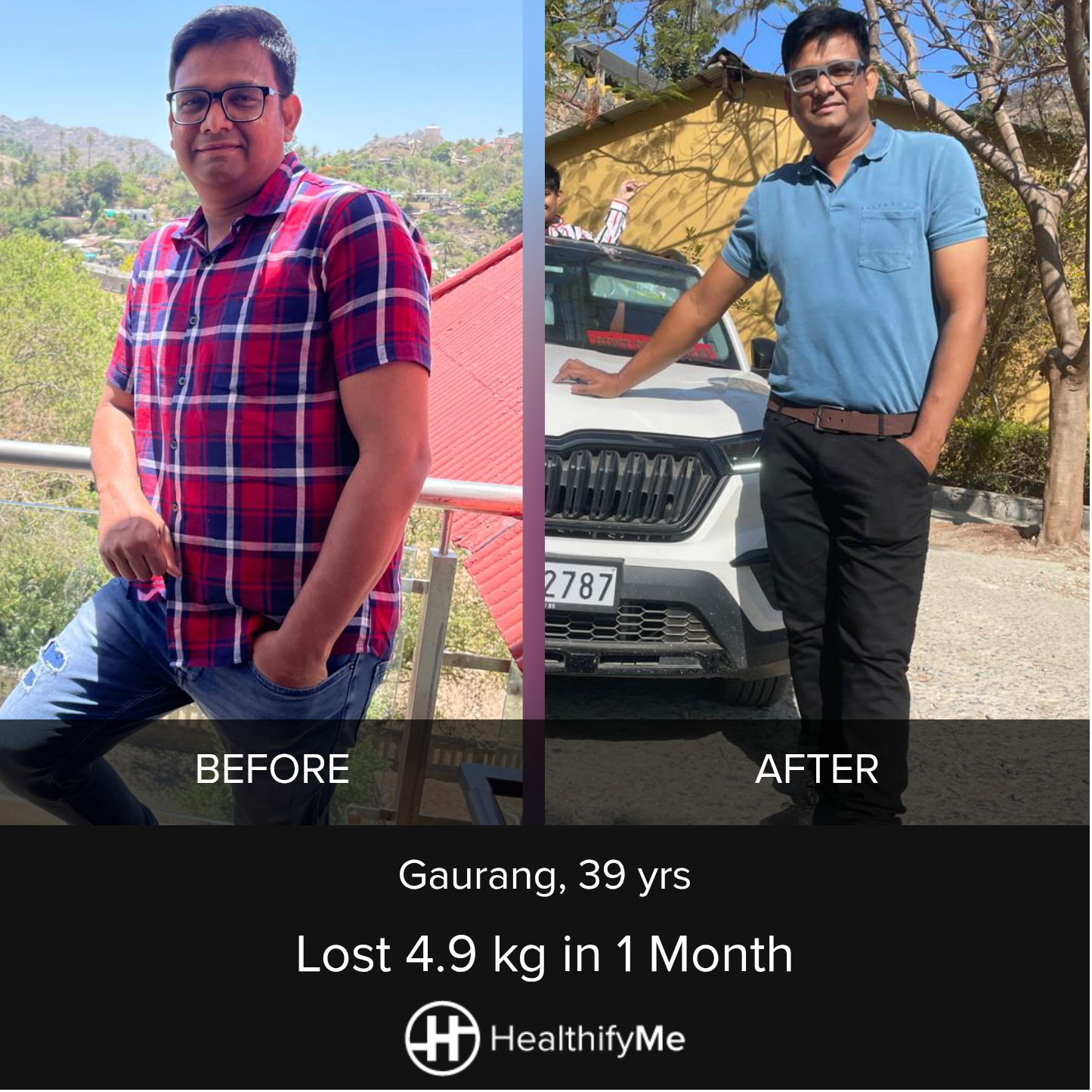 −4.9 kg in 1 month