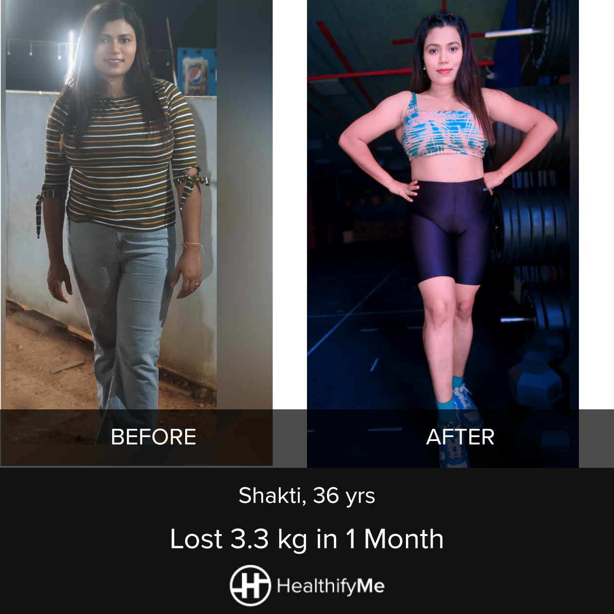 −3.3 kg in 1 month