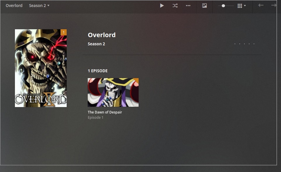 anime overlord on plex - episode name