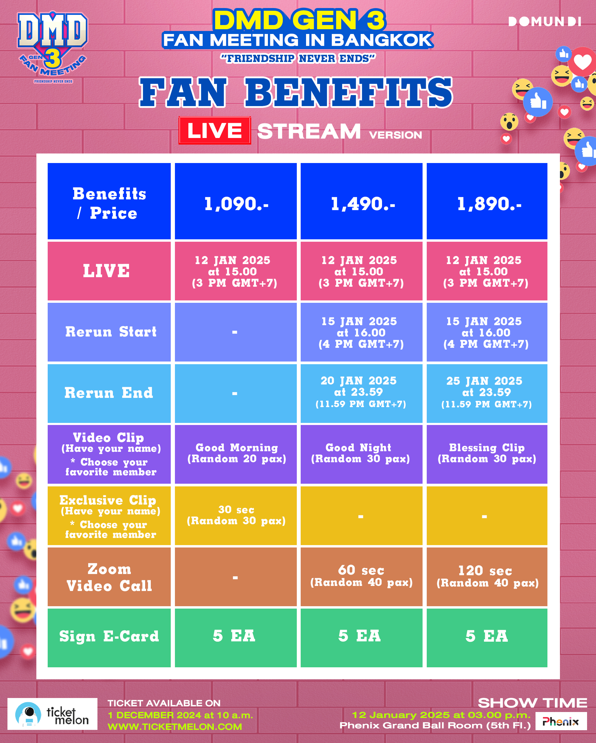 DMD Gen 3 Fanmeeting (Livestream) - Ticketmelon