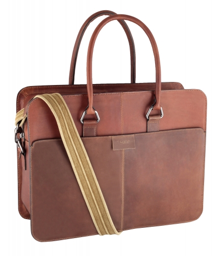 tan brown leather laptop bag