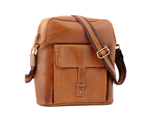 Tan Color Leather Sling Bag | Office Leather Sling Bag Online