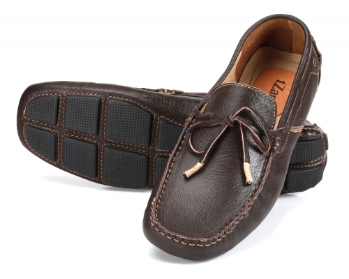 Chocolate Color Leather Driving Shoes