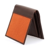 Tan Orange Bifold Canvas Genuine Leather Wallet Online