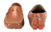 Tan Orange driving moccasin shoes