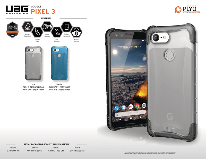 Ốp lưng Google Pixel 3 UAG Plyo Series - Ice 5 Op lung Google Pixel 3 UAG Plyo Series 05 bengovn
