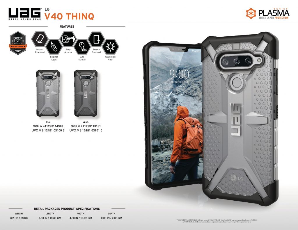 Ốp lưng LG V40 ThinQ UAG Plasma Series (ICE) 1 LG V40ThinQ PLASMA SS English
