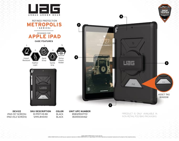 Ốp lưng iPad 10.2 inch 2019 (7th Gen) UAG Metropolis With Handstrap 1 Op lung iPad 10 2 7th Gen UAG Metropolis With Handstrap 11 bengovn