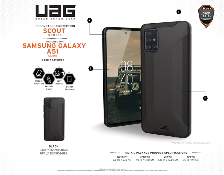 Ốp lưng Samsung Galaxy A51 2019 UAG Scout 1 Ốp lưng Samsung Galaxy A51