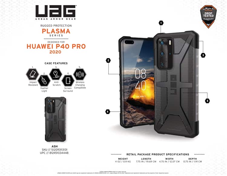 Ốp lưng Huawei P40 Pro UAG Plasma - Ash 1 Op lung Huawei P40 Pro UAG Plasma TIKI 13 bengovn