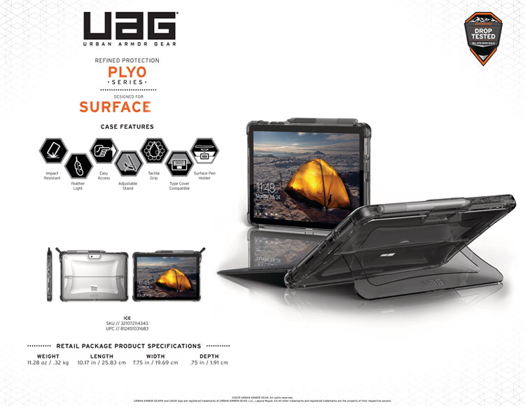 Ốp lưng Microsoft Surface Pro 7/6/5/4 UAG Plyo chân dựng máy tiện dụng 1 Op lung Microsoft Surface Pro 6 5 4 UAG Plyo 10 bengovn