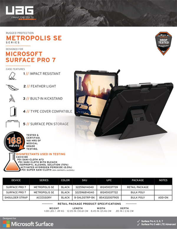 Ốp lưng Microsoft Surface Pro 7/6/5/4 UAG Metropolis SE 1 Op lung Microsoft Surface Pro 7 6 5 4 UAG Metropolis SE 17 bengovn