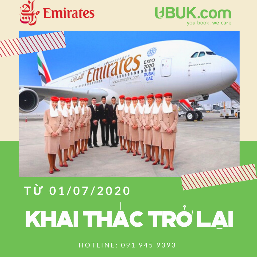 EMIRATES SẼ KHAI THÁC TRỞ LẠI TỪ NGÀY 01/07/2020