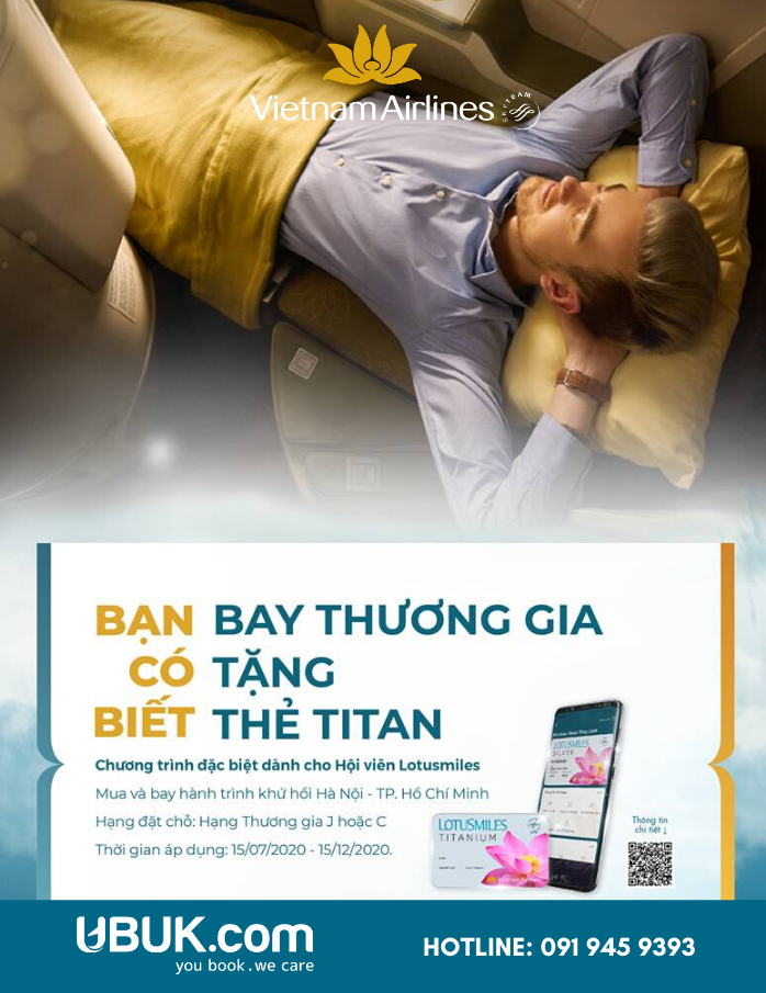 BAY HẠNG THƯƠNG GIA - CÓ THẺ TITAN CÙNG VIETNAM AIRLINES