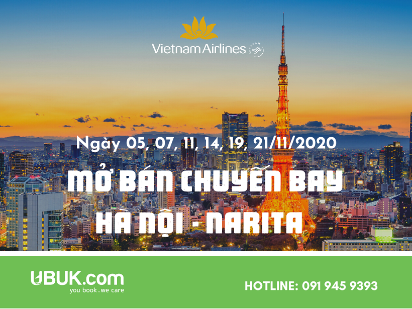 VIETNAM AIRLINES MỞ BÁN CHUYẾN BAY QUỐC TẾ HÀ NỘI - NARITA