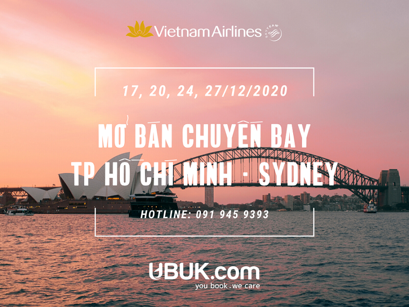 VIETNAM AIRLINES MỞ BÁN CÁC CHUYẾN BAY GIỮA VIỆT NAM VÀ ÚC TRONG THÁNG 12/2020