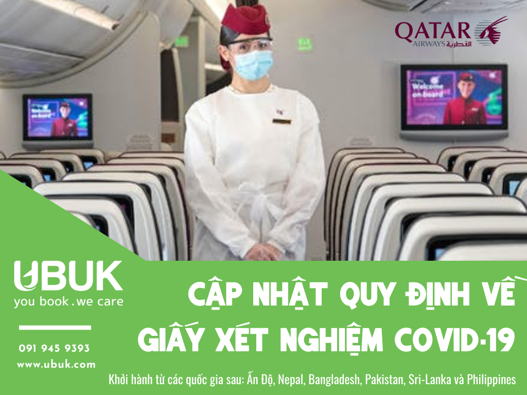 QATAR AIRWAYS CẬP NHẬT QUY ĐỊNH VỀ GIẤY XÉT NGHIỆM COVID-19