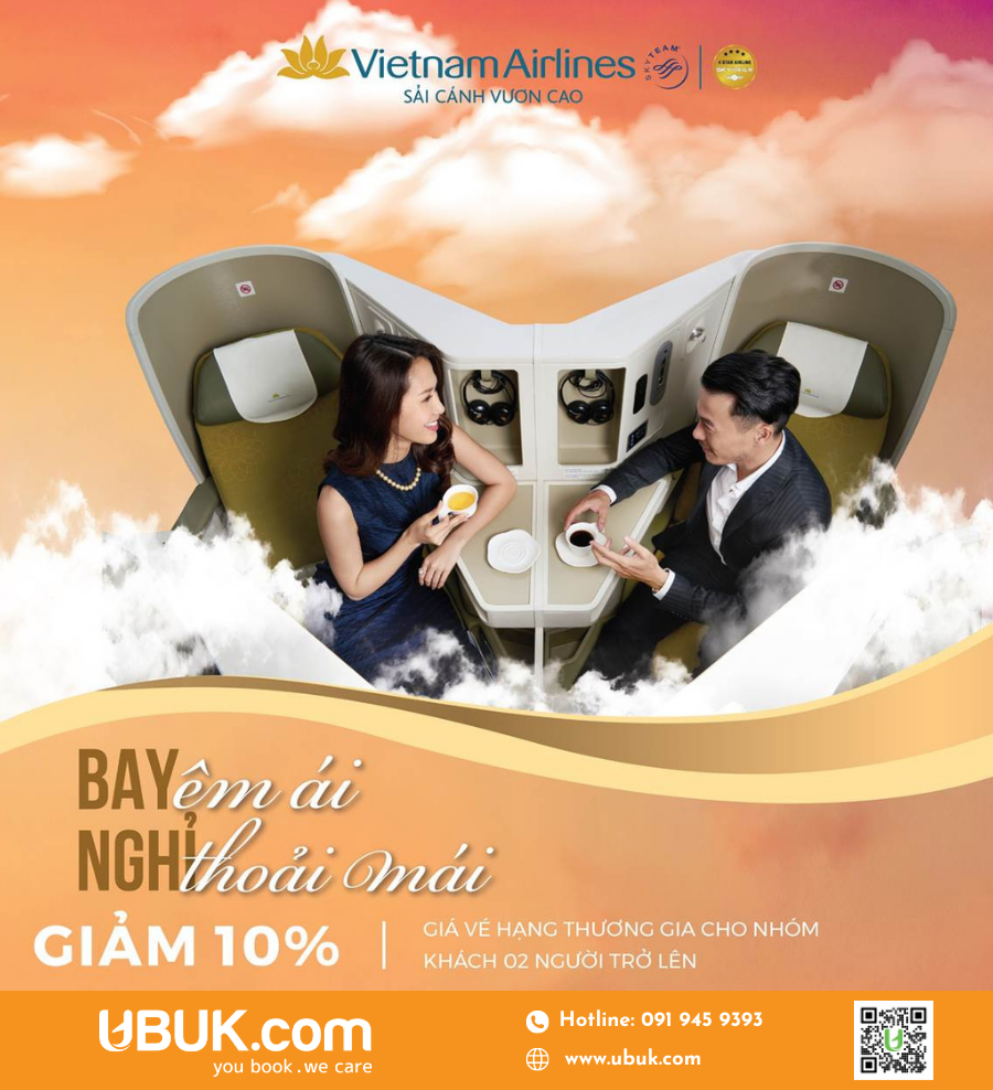 NHẬN 1 ƯU ĐÃI, NHÂN 2 TRẢI NGHIỆM HẠNG THƯƠNG GIA CÙNG VIETNAM AIRLINES