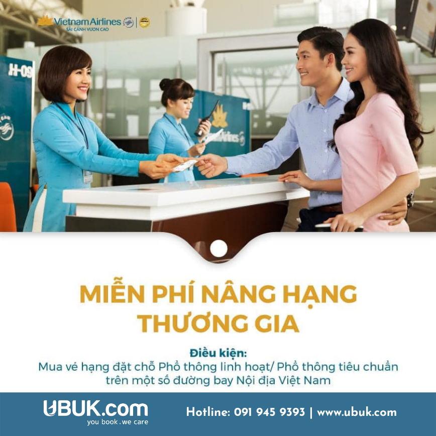 NÂNG HẠNG THƯƠNG GIA MIỄN PHÍ CÙNG VIETNAM AIRLINES