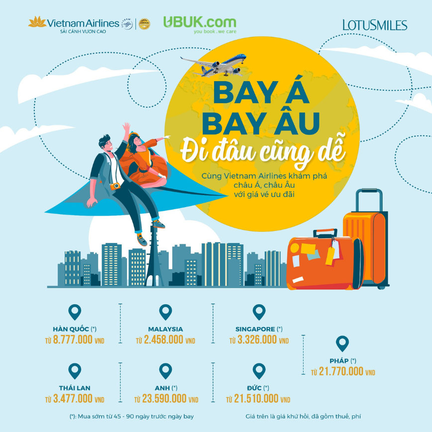 BAY Á BAY ÂU, ĐI ĐÂU CŨNG DỄ CÙNG VIETNAM AIRLINES