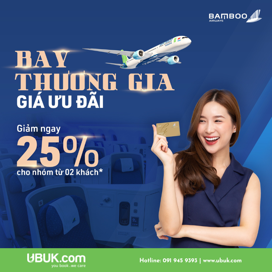 BAMBOO AIRWAYS GIẢM GIÁ THƯƠNG GIA THEO NHÓM TRÊN ĐƯỜNG BAY QUỐC NỘI