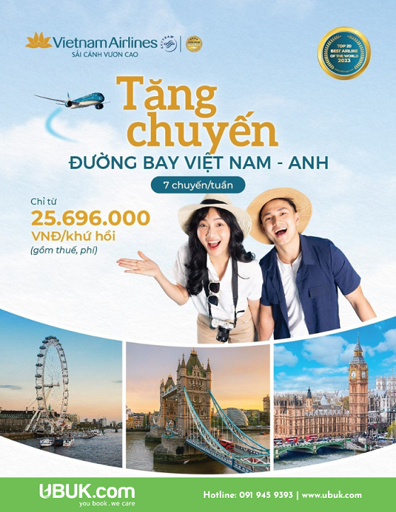 VNA TĂNG TẦN SUẤT CHUYẾN BAY - BAY ANH QUỐC TRONG TẦM TAY