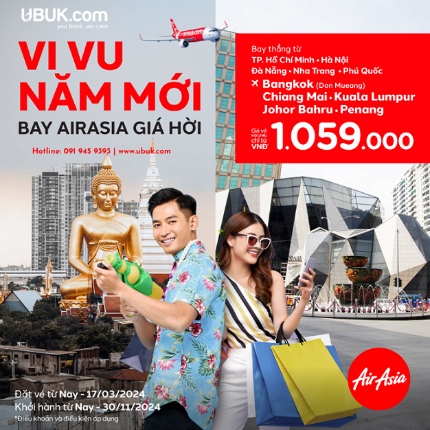 VI VU NĂM MỚI - BAY AIRASIA GIÁ HỜI