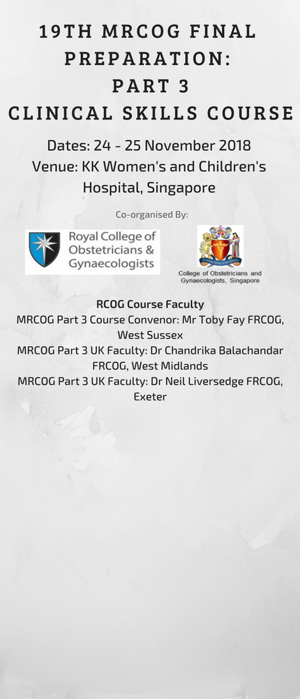 19th MRCOG Final Preparation: Part 3 Clinical Skills Course GEVME