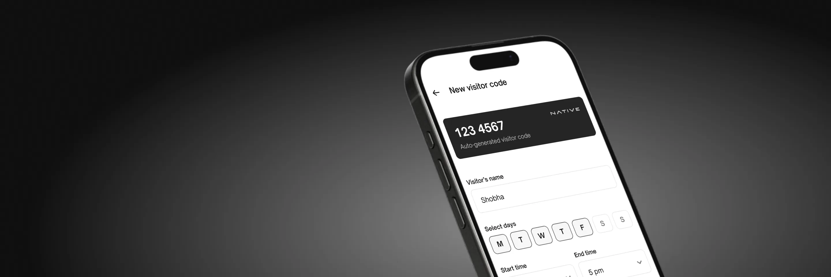 Native Lock Pro: App · visitor code.
